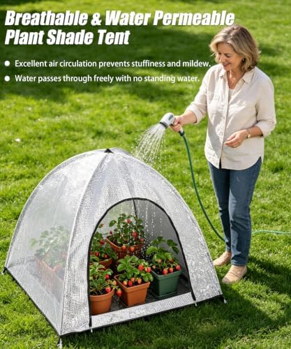 2-Pack Silver Aluminum Pop Up Plant Shade Tent, 36x36x39 Inch 80% Shading
