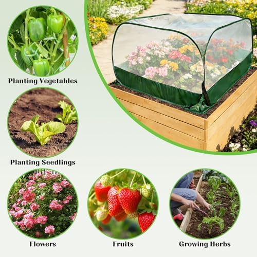 40"x40"x20" Pop Up Garden Mesh Plant Cover-Foldable Mesh Plant Protector