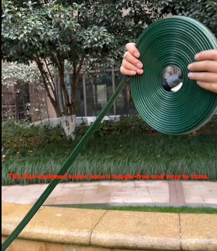 Watoo 2026 Sprinkler Hose & Soaker Hose for Yard - 25 FT Reinforced Flat Garden Hose with Holes, Heavy Duty No-Kink Lawn Irrigation Hose (Includes Stakes, High Pressure Spray)