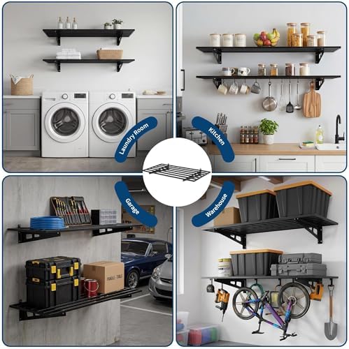 Heavy Duty Garage Wall Shelving 4-Pack,22.8"X46" Includes Gloves