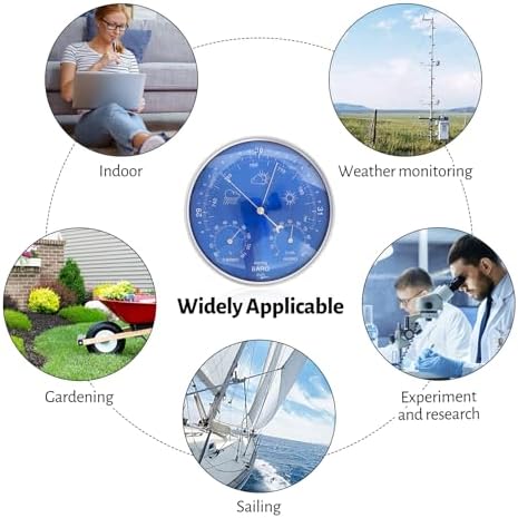 Wall Hanging 3-in-1 Weather Station,Thermometer,Barometer,Hygrometer