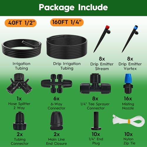 200FT Quick-Connect Drip Irrigation System