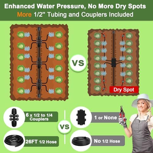 Drip Irrigation Kit for Garden, Quick-Connect Plant Watering System 230FT