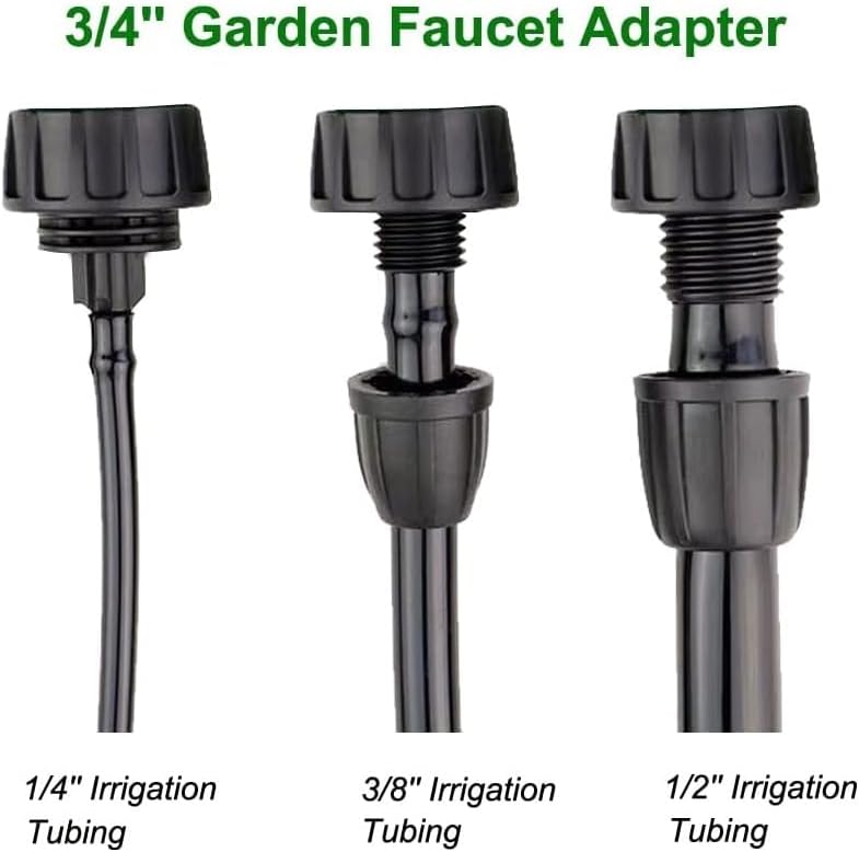 1/2 Inch Drip Irrigation Tubing Faucet Adapter, 3-Pack