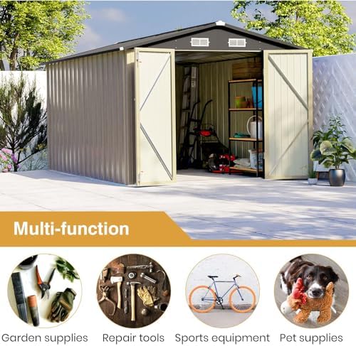Patiowell 8x12 FT Outdoor Storage Shed, Brown
