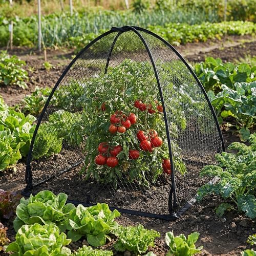 2 Pcs Pop-Up Mesh Plant Cover Tent, 30 x 28 in Garden Net Cage Guard Cover
