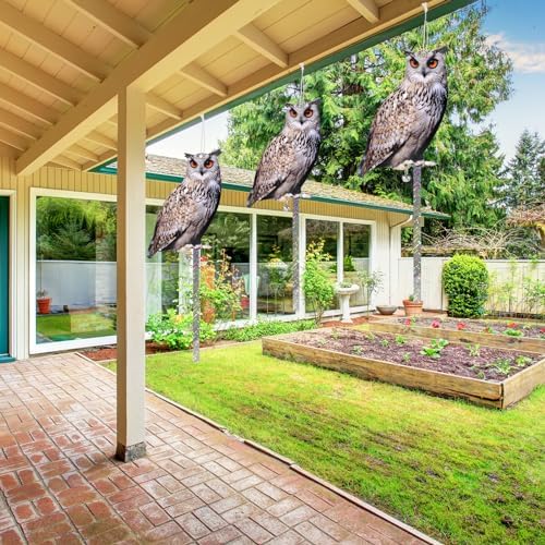 4PCS Hanging Flat Fake Owl to Keep Pigeon Away from Balcony