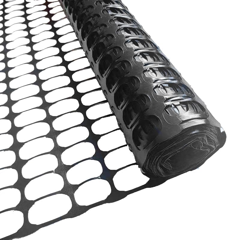 PotatoLife 4'x50' Plastic Mesh Fence Extra Strength with Zip Ties, Black