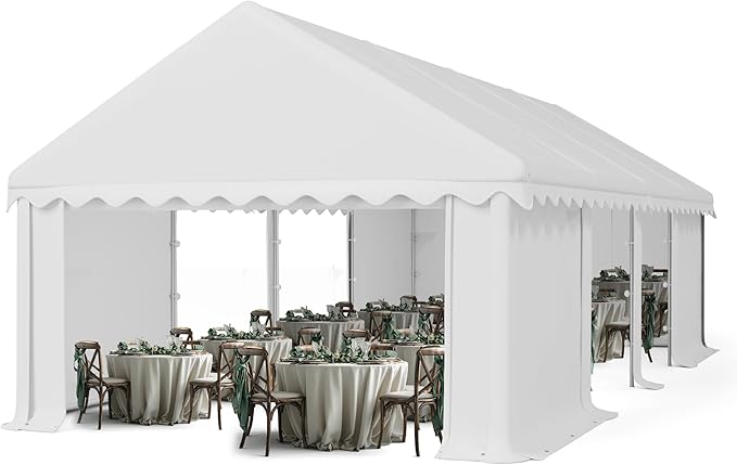 GREEN PARTY 13'x29.5' Party Tent Canopy, Large Wedding Event Shelter Canopy with Removable Sidewalls, Commercial Tents for Outdoor Event, Wedding, Carport, Birthday Party