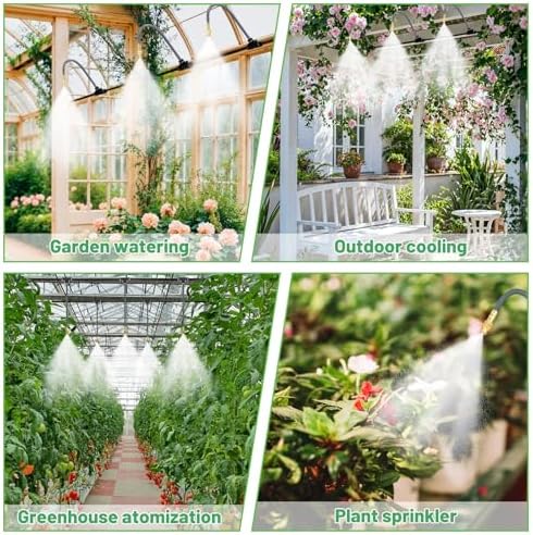 49.2Ft 1/4" Drip Irrigation System 360° Watering Misting System