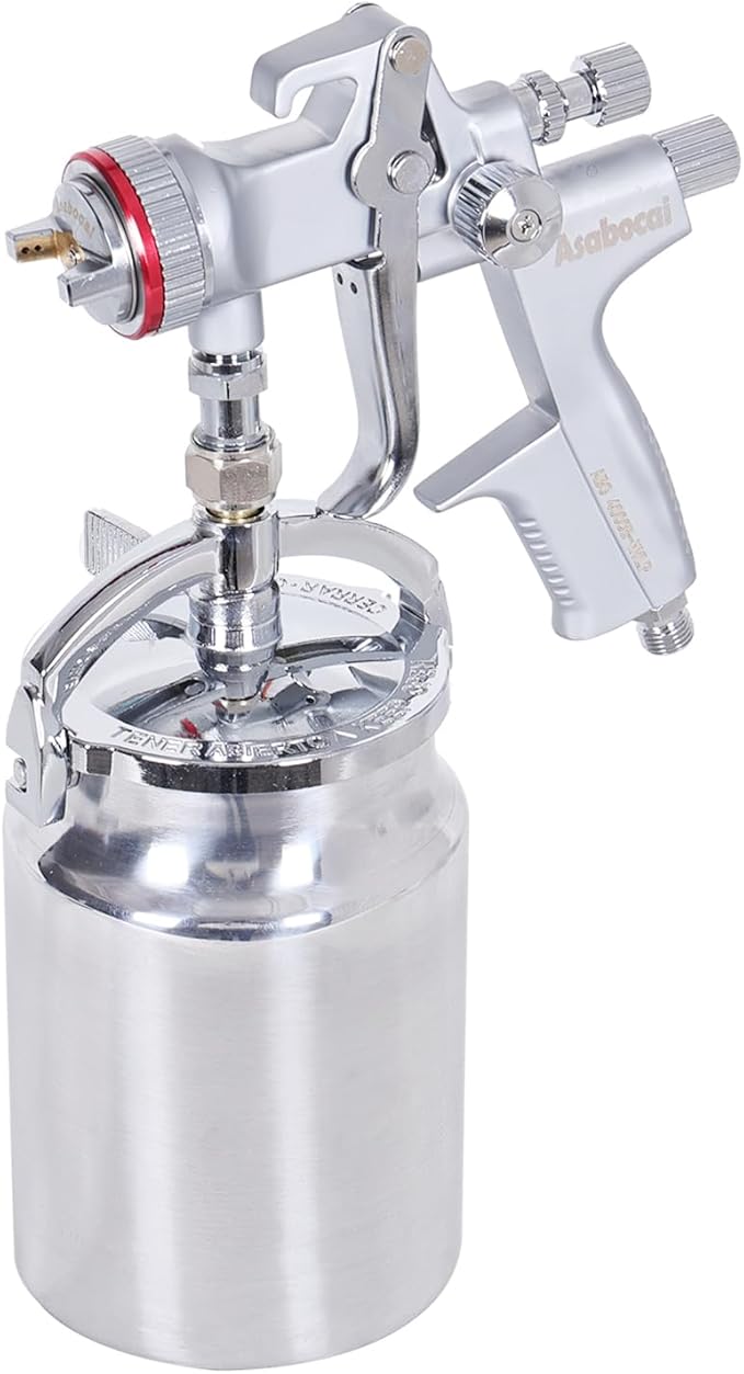 HVLP Spray Gun, Siphon Air Paint Sprayer Gun with 1.7mm Nozzle Sets, 1000CC Automotive Paint Gun, Professional for Car, Furniture, House Painting