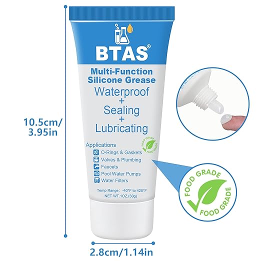 Faucet O Ring Silicone Grease for Plumbers Valve Pool Pump Lubricant Sealing Waterproof Food Grade 1 oz 2 Pcs