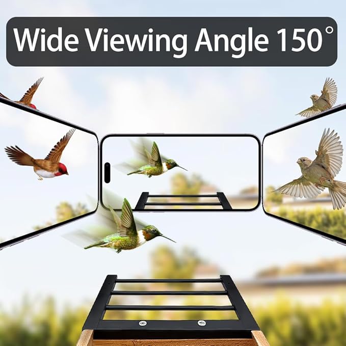Smart Bird Feeder with Solar Camera - AI Bird 1000+ Species Recognition, 2K HD Live Stream, Real-Time Notifications & Video Recording for Outdoor Birdwatching
