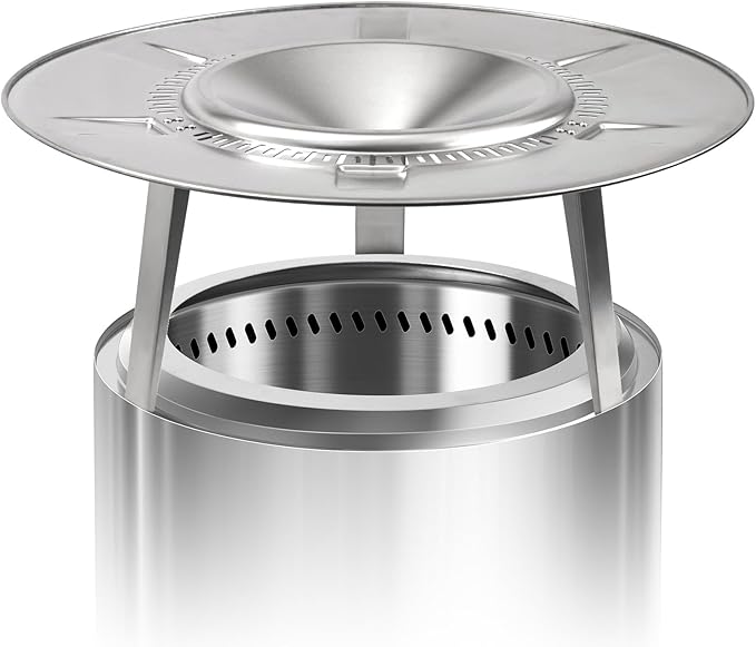 HGD Firepit Heat Deflector for 19-20.5" Fire Pits, Solo Stove Bonfire 19.5", Portable 304 Stainless Steel Heat Diffuser Captures & Redirects Warmth, Detachable Camping Essential