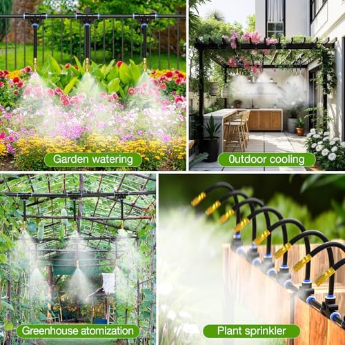 MIXC 360° Drip Irrigation Misting Copper Nozzles for 1/4" Irrigation Tubing