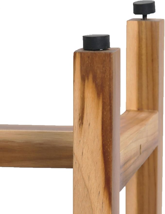 EcoDecors 30" Satori Teak Shower Bench – Full-Size Waterproof Bathroom Seat | For Adults & Seniors | Spa-Style Teak Wood Stool | Non-Slip Adustable Height Feet | Elegance & Safety | 250 Pound Capacity