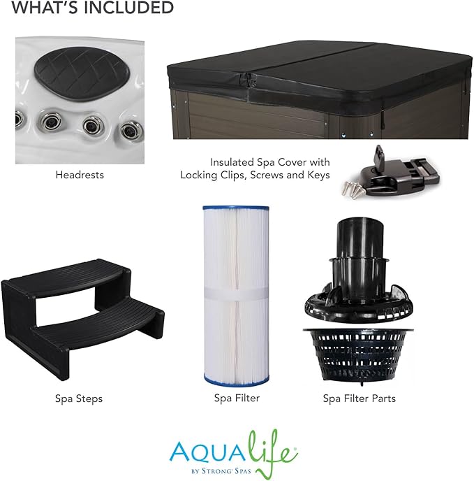Amplified 100-Jet 6-Person Lounger Spa with Bluetooth Stereo and 3 Pumps by Essential Hot Tubs
