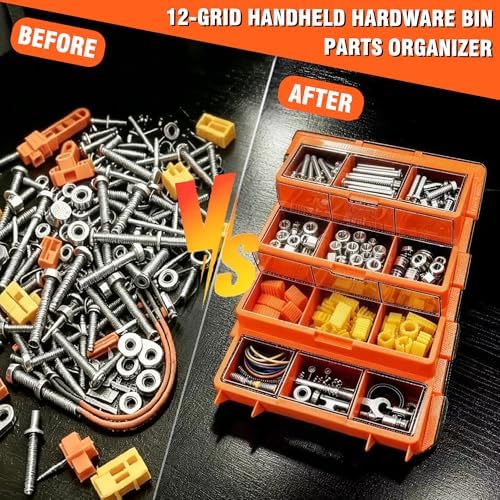 Tool Box Organizer,12-Compartment Portable Small Parts Organizer
