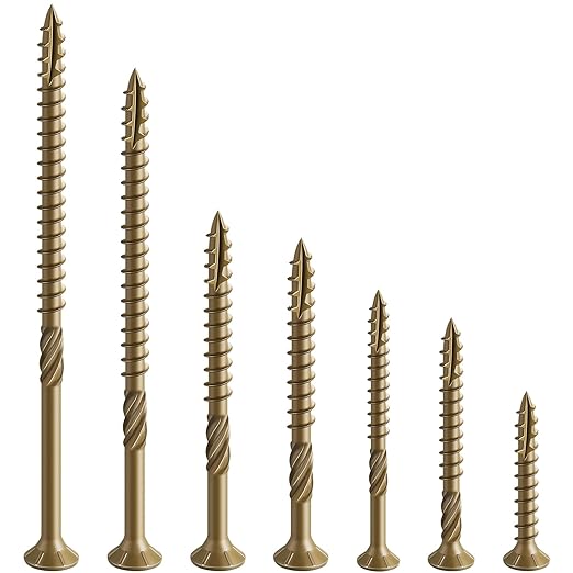 #10 * 3" Deck Screws, (342pcs) 5 lbs.Exterior Wood Screws, Rust Resistant Epoxy Coated, Bronze, T20 Star Bit