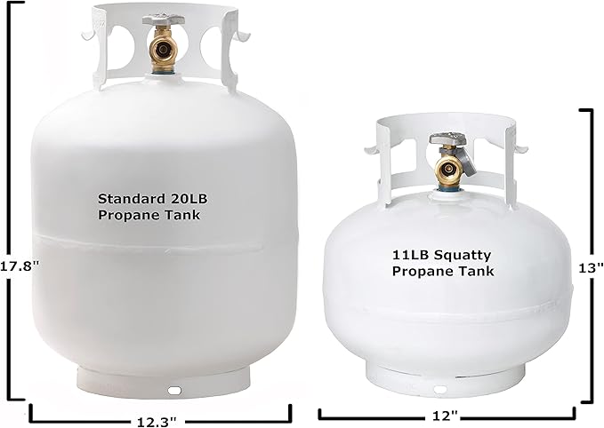 Flame King YSN11SQT 11 Pound Propane Tank Cylinder Squatty with Type 1 OPD Valve, White