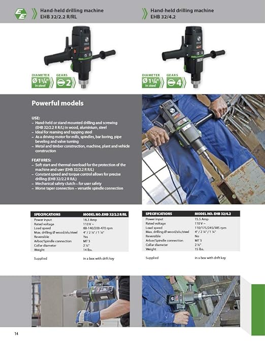 CS Unitec EHB 32/4.2 15.5 Amp 220 V Hand-Held Drill/Drill Motor