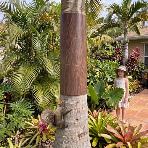 Large Tree Trunk Protector Guard 15.7 x 55 Inch Squirrel Baffle for Bird Feeder Poles Wood Wrap Tree Barrier with Adhesive Tapes Outside Plant Protector from Squirrel Raccoon Iguana