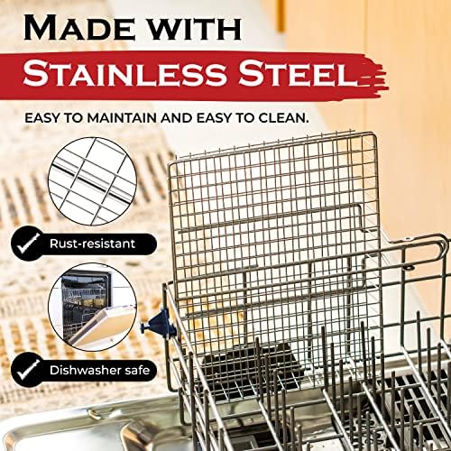SHIZZO Grill Basket Gift Set with Skewers, Basting Brush, Gift Box