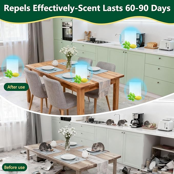 γππ’π π‘π₯π² πππππππ’π―πγ Mouse Repellent Repellent,Peppermint Lemon Oil Balls for Rats Mice Deterrent with Natural Peppermint Oil Long-Lasting Indoor & Outdoor Use-24 Pcs