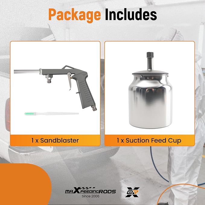 maXpeedingrods Undercoating Spray Gun, Automotive Spray Gun Air Spray Paint Gun with Suction Feed Cup for Sprayable Bed Liner Spray, Rubberized Truck Undercoating, Rust Proofing, Chip Guard Paint