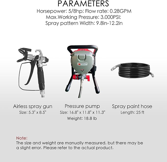 Himalaya High Pressure Airless Paint Sprayer - 3000PSI, 5/8HP, 650W Power Painter, Ideal for Home Interior, Exterior, Commercial Use, and DIY Handyman-Professional Contractor Grade Spray Paint Machine