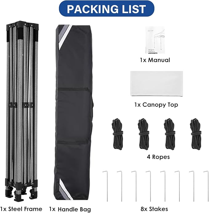 COBIZI 10x10 Pop up Canopy Heavy Duty Without Sidewalls, Easy Set-up Commercial Outdoor Party, 100% Waterproof Wedding Canopy Gazebo, 3 Height Adjustable with Handle Bag,White