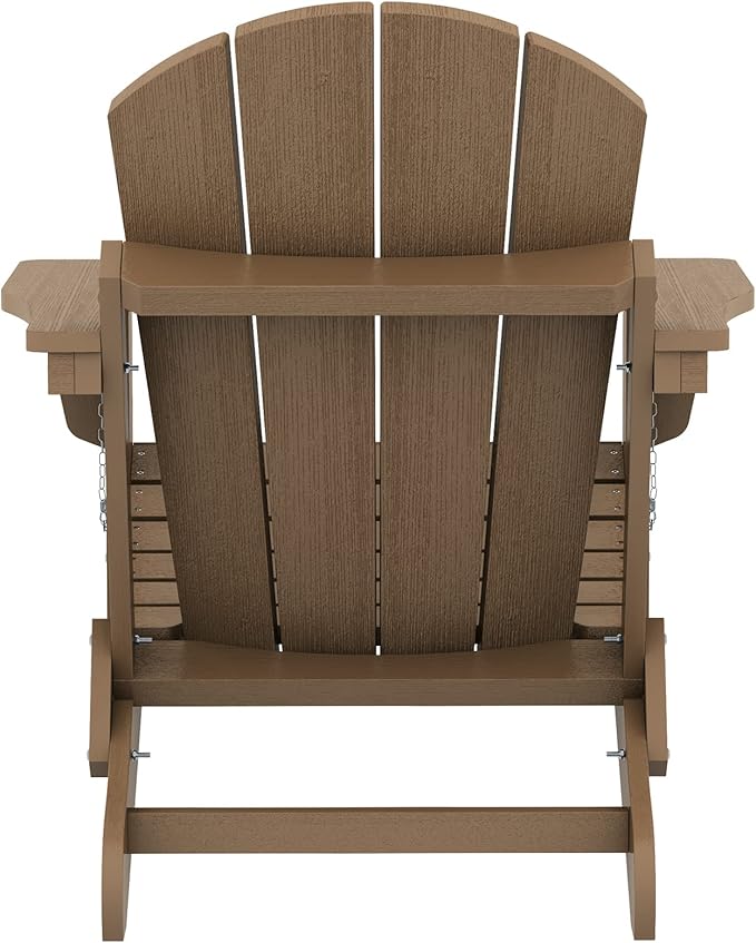 SERWALL Adirondack Chair Set of 6 for Patio Garden Weather Resistant Outdoors Fire Pit Chairs- Brown