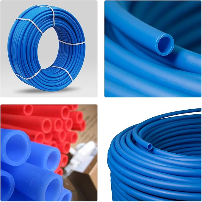Pex-A Tubing 1/2 Inch x 300 Ft Coil, Non-Barrier Pipe for Potable Water, Flexible Water Tubing for Plumbing, Blue