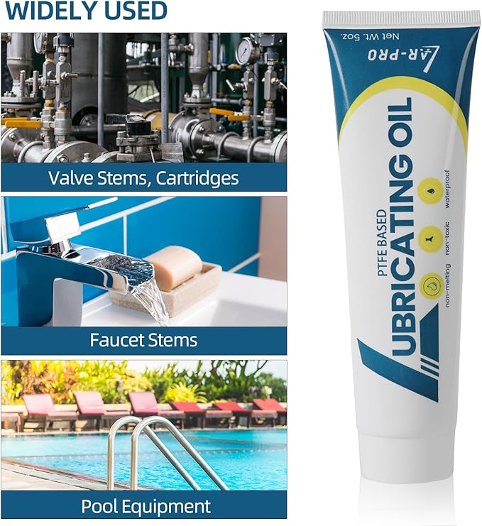 AR-PRO 5oz General-Purpose Silicone Sealant Lubricant (3-Pack) - Waterproof Silicone Grease Long-Lasting Lube use for Swimming Pool O-Rings, Pool Gaskets, Valve, Faucet and Bearings