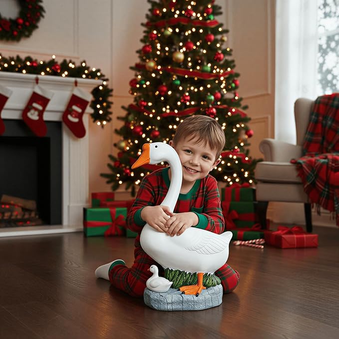23-inch Statue, Large Porch Goose Statue,Outdoor Statues,Hidden Key Pocket, Outdoor/Indoor Goose Statue for patios and terraces. Porch Goose Protection and Courage, Suitable Gift