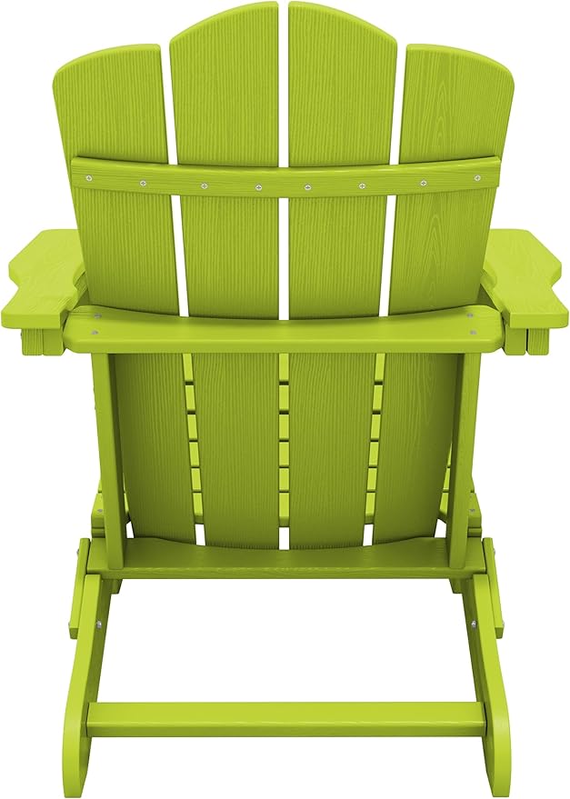 KINGYES Folding Adirondack Chair Set of 8, HDPE All-Weather Folding Adirondack Chair, Apple