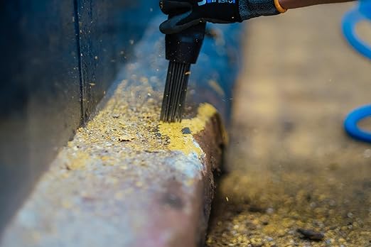 CS Unitec | 121.2099 Basic Kit | Heavy-Duty Inline-Grip Needle Scaler. Air-Powered, 19-Needle Scaler for Cleaning Weld Seams, Texturing Concrete, and Removing Coatings and Corrosion – Made in England