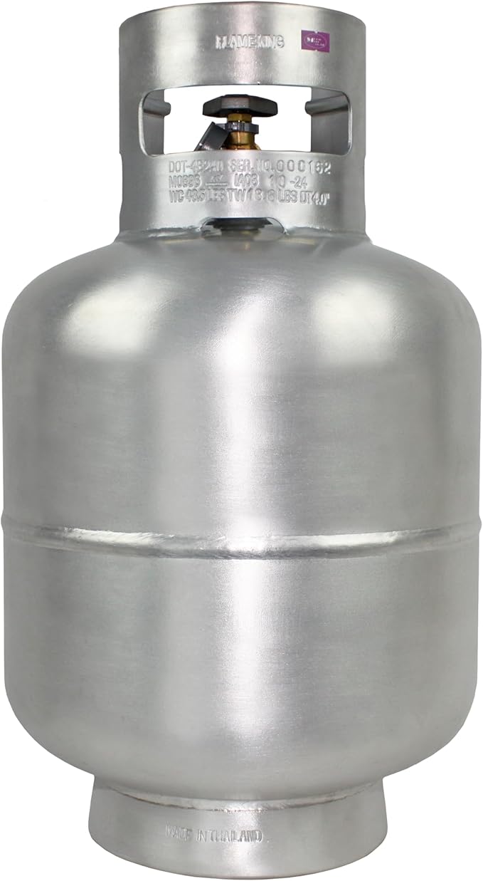 Flame King 20LB Aluminum Propane Tank with Gauge & OPD Valve, Corrosion-Resistant and Rust-Free, Lightweight, Great for Marine Applications, Grills and BBQs, Camping, Fishing, & Outdoor Activities