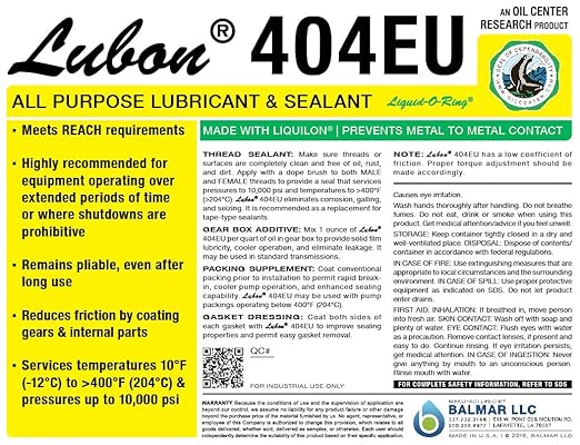 Lubon 404EU All-Purpose Lubricant & Sealant – Contains PTFE, Eliminates Seizing and Corrosion, Safe on Plastics, Made in The USA (5oz Brush Top Can)