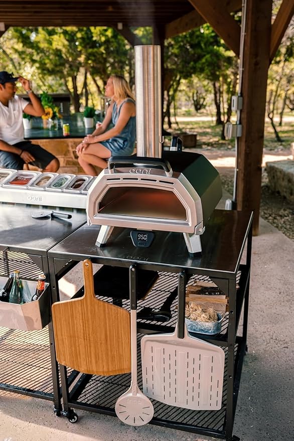 ooni Large Outdoor Modular Table - 31x31x35 Pizza Oven Cart, Stainless Steel Grill & BBQ Stand, Outdoor Table