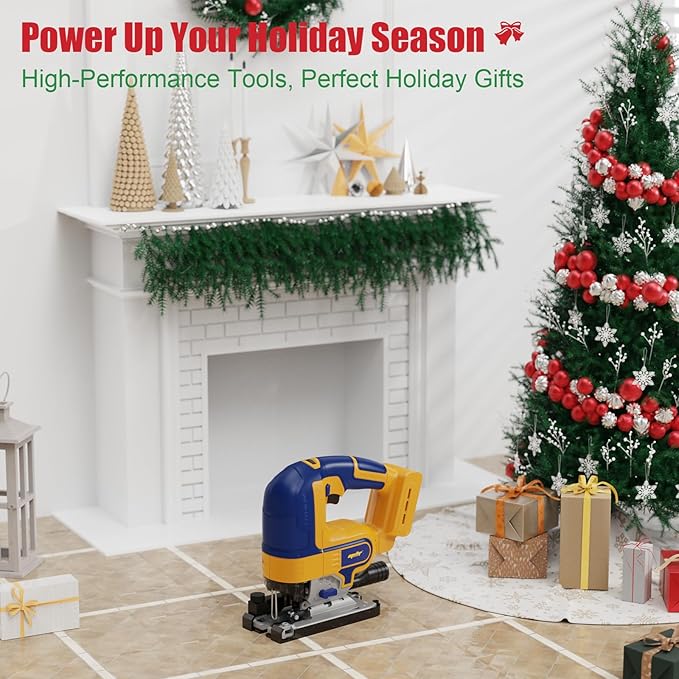 EASTYLE Cordless JigSaw Compatible with DEWALT 20V Battery,with 4Ah Battery & Charger,800-3200 SPM & 4 Cutting Positions,5.3" Wood/0.78" Aluminum Cuts,Dust Collection Port & Dual Safety Lock