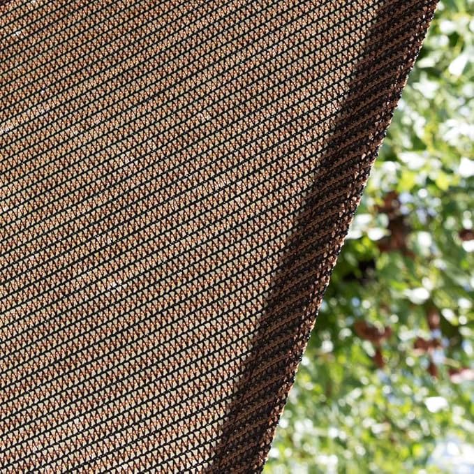 Amgo Custom Size 8' x 13' Brown Rectangle Square Sun Shade Sail UPF50+ AGTAPR1620, Order to Make Canopy Awning, 95% UV Blockage, Water & Air Permeable, Commercial and Residential (We Customize)