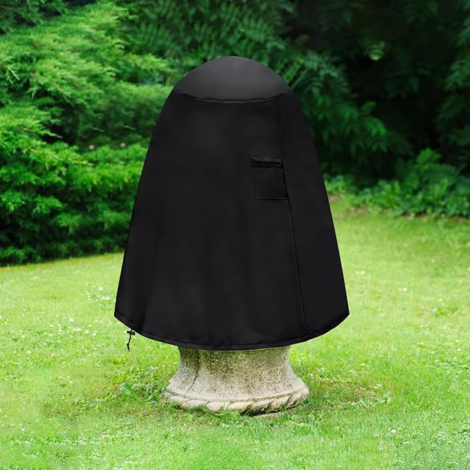 Fountain Cover(36"x42") 600D Oxford Cloth Garden Fountain Statue Protective Cover, Fountain Protector with Drawstring Weather Resistant for Winter Outdoor Patio Fountain (36"x42"- black)