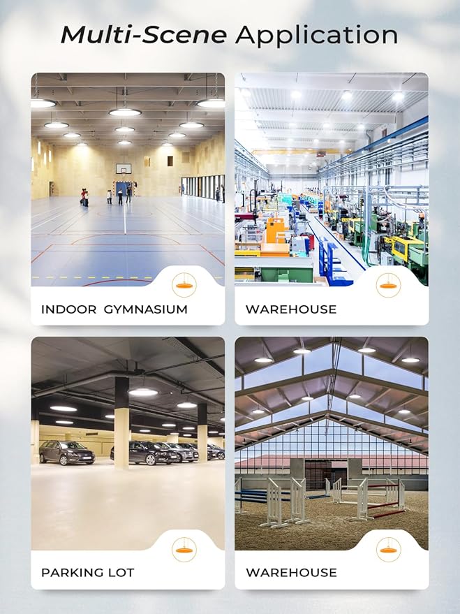 200W UFO LED High Bay Lights, 30000LM LED Shop Lights & Garage Lights, IP65 Waterproof 5000K Daylight, Industrial for Warehouse Factory Gym Barn (10 Pack)