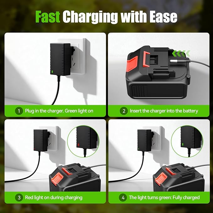 Cordless Leaf Blower 2X21V 4Ah Battery 150MPH 420CFM Lightweight Electric Leaf Blower with Variable Speed for Yard Lawn Patio Outdoor Cleaning(Green)