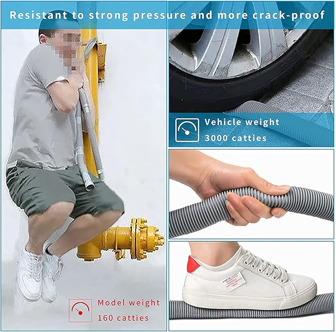 10ft Washing Machine Drain Hose, Universal Drain Hose Extension Kit for Washer, Dishwasher, Flexible Discharge Hose for LG/GE/Samsung, Fit up to 1-1/2 Inch Drain Outlets (10)
