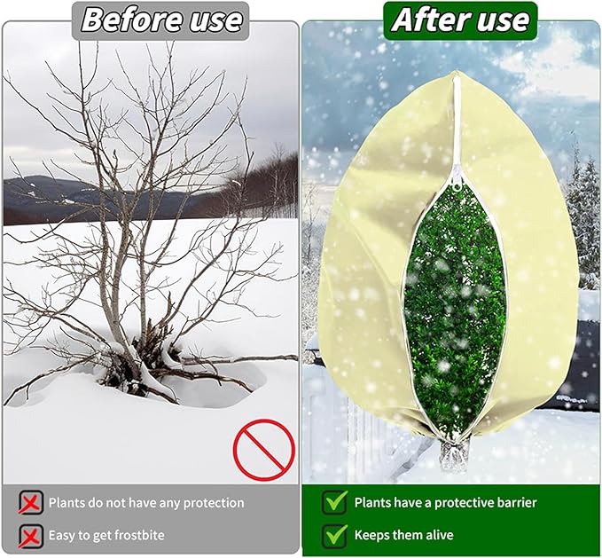 1-Piece Set,Winter Plant Covers Freeze Protection, 200 * 240inch,Frost Covers for Outdoor Plants, with Zipper and drawstringSuitable for Plants, Fruit Trees, shrubs, and Potted Plants