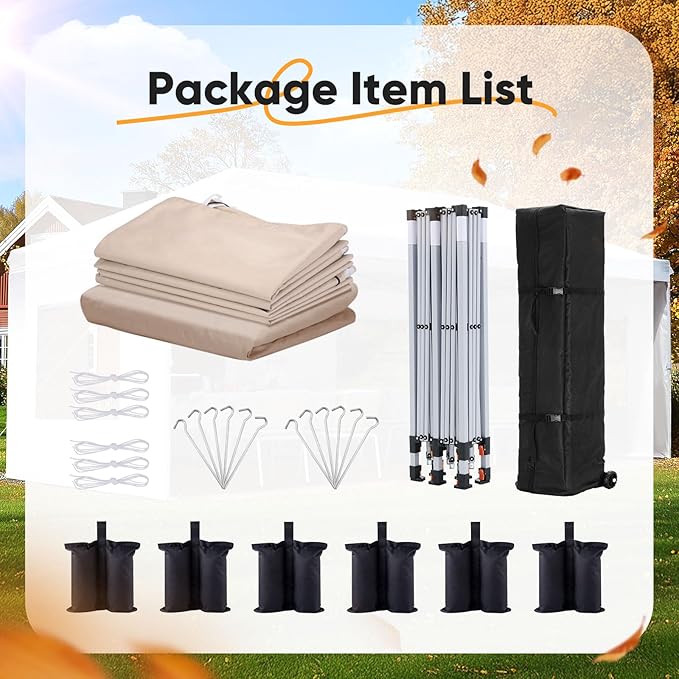 Quictent 10x20 FT Pop up Canopy Tent with Sidewalls, Easy Setup and Wheeled Bag for Outdoor Event Party Commercial Camping Markets and Instant Shelter