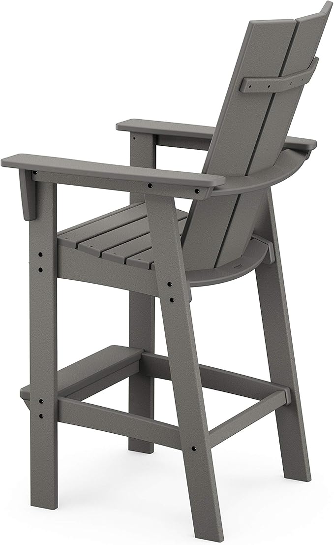 POLYWOOD® Modern Curveback Adirondack Bar Chair in Green