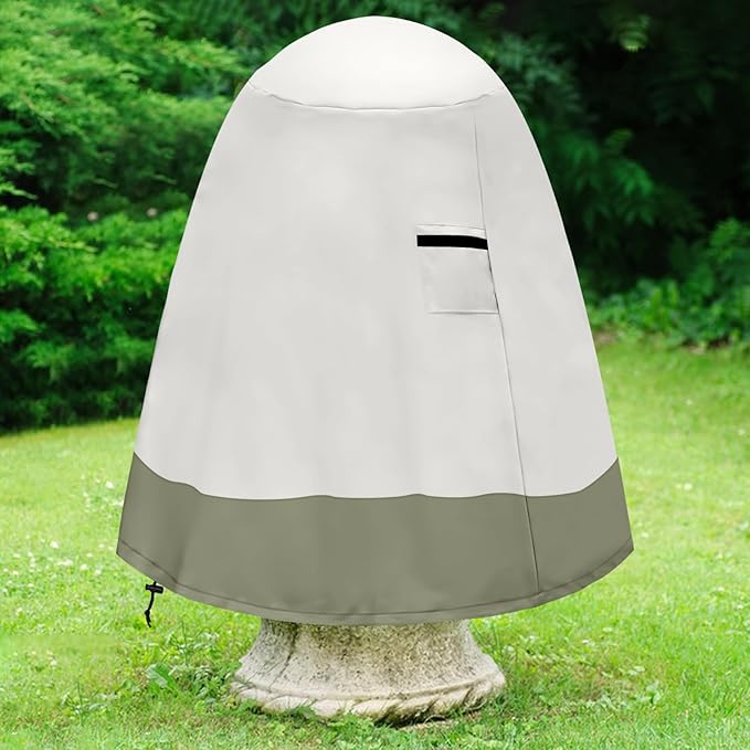 Fountain Cover(36"x42") 600D Oxford Cloth Garden Fountain Statue Protective Cover, Fountain Protector with Drawstring Weather Resistant for Winter Outdoor Patio Fountain (36"x42"- khaki)